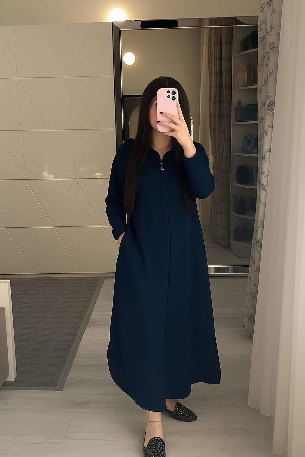 Long Zipper Hoodie Top