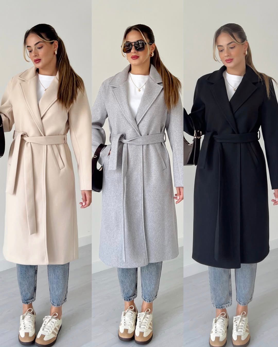 Classic Noir Belted Coat