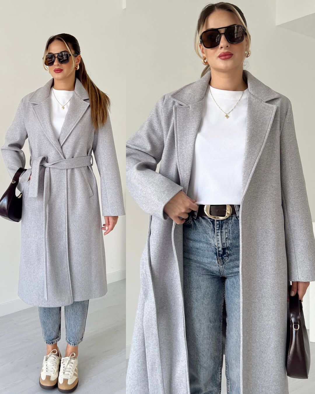 Classic Noir Belted Coat
