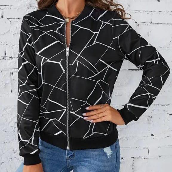 Cross lining zipper jacket