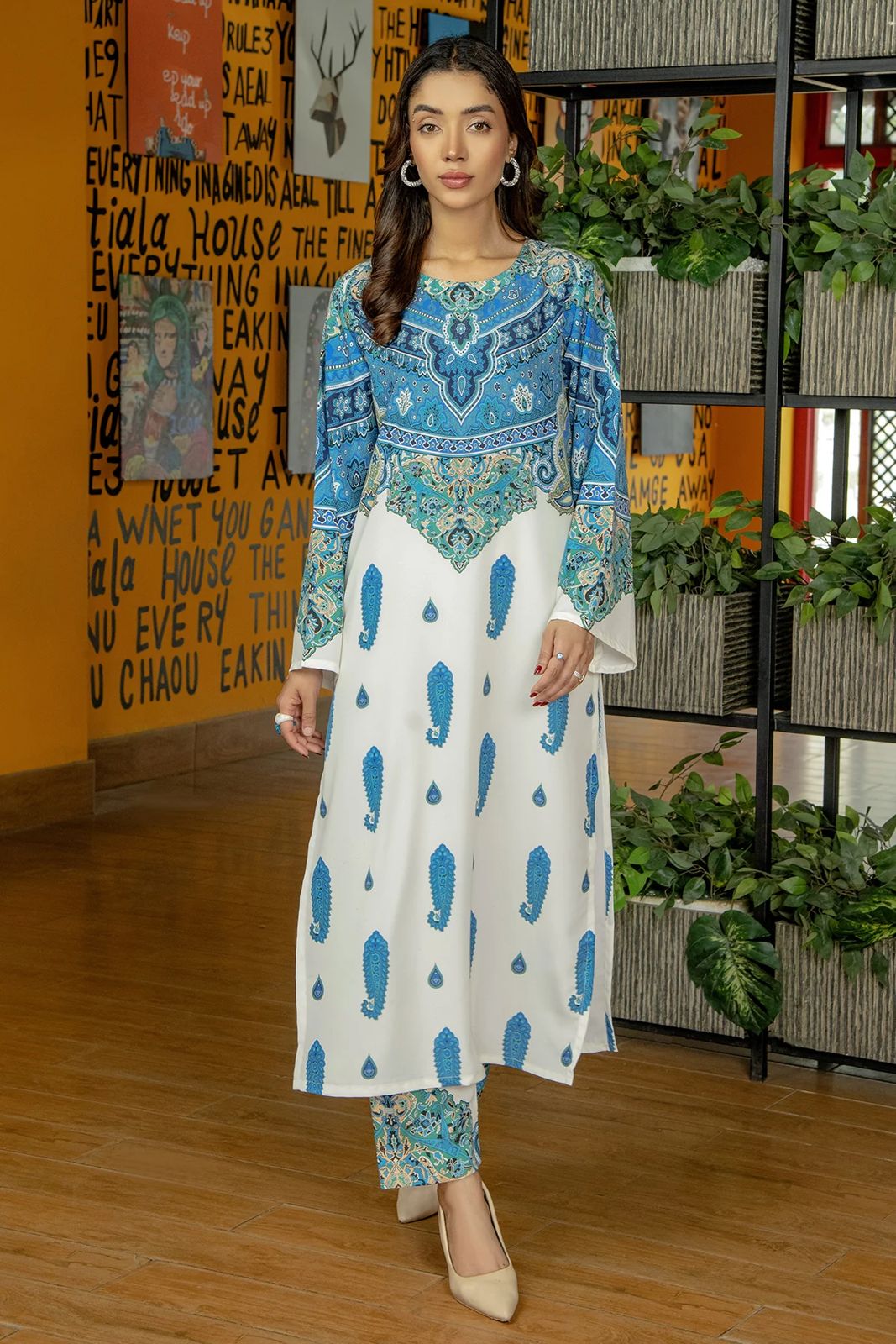 Blue Paisley Long Dress